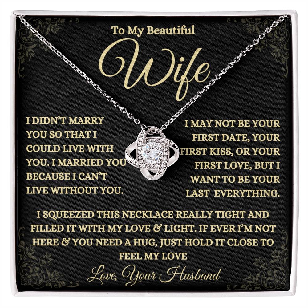 Gift For Wife - First Date, First Kiss, First Love - Premium Love Knot Necklace