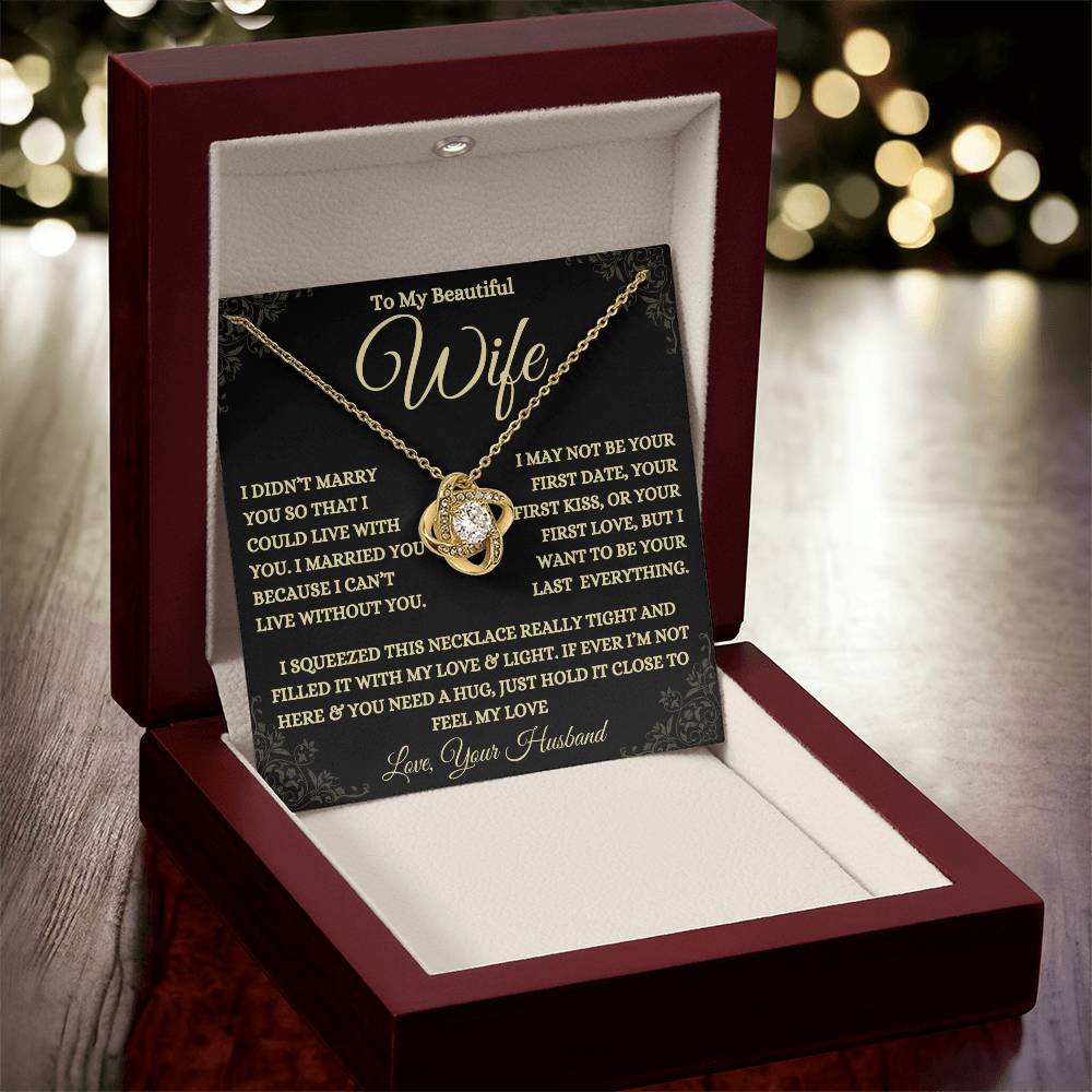 Gift For Wife - First Date, First Kiss, First Love - Premium Love Knot Necklace