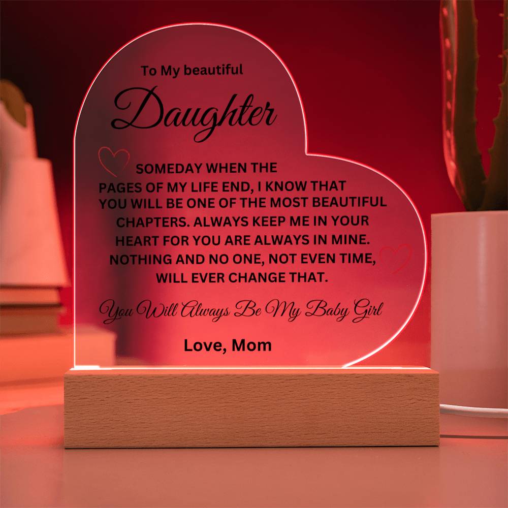 Daughter Acrylic Plaque | Pages Of My Life End